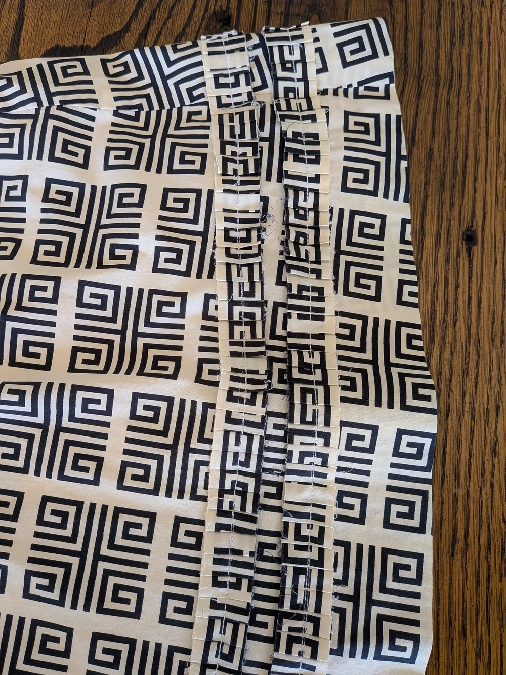 Tory Burch Navy and Cream Geometric Sleeveless Cotton Dress
